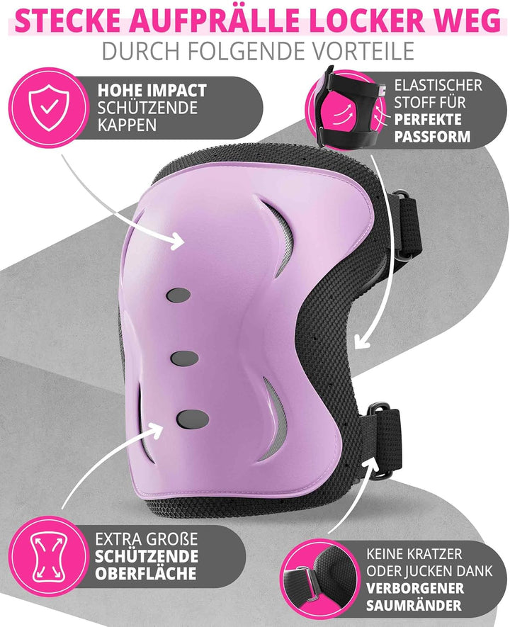 SKATEWIZ Skate Protektoren Set - Für Kinder, Jugendliche und Erwachsene von Deutschem Hersteller [6e