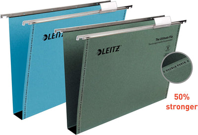 Leitz Ultimate Suspension File Recycled with Tabs Inserts (Green) [Pack 50] grün, grün