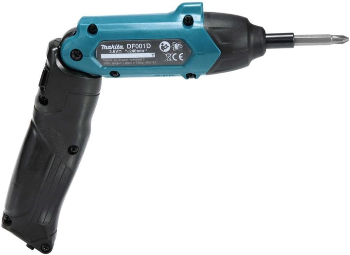 Makita DF001DW Akku-Knickschrauber mit integriertem Akku inklusiv Zubehör-Set im Transportkoffer, 30