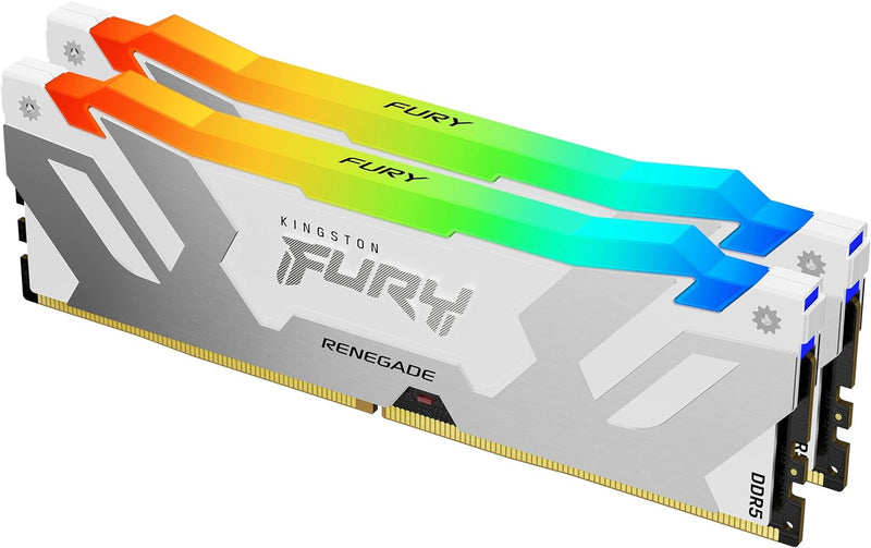 Kingston FURY Renegade Weiss RGB XMP 32GB 8000MT/s DDR5 CL38 DIMM Desktop Gaming Speicher (Kit mit 2