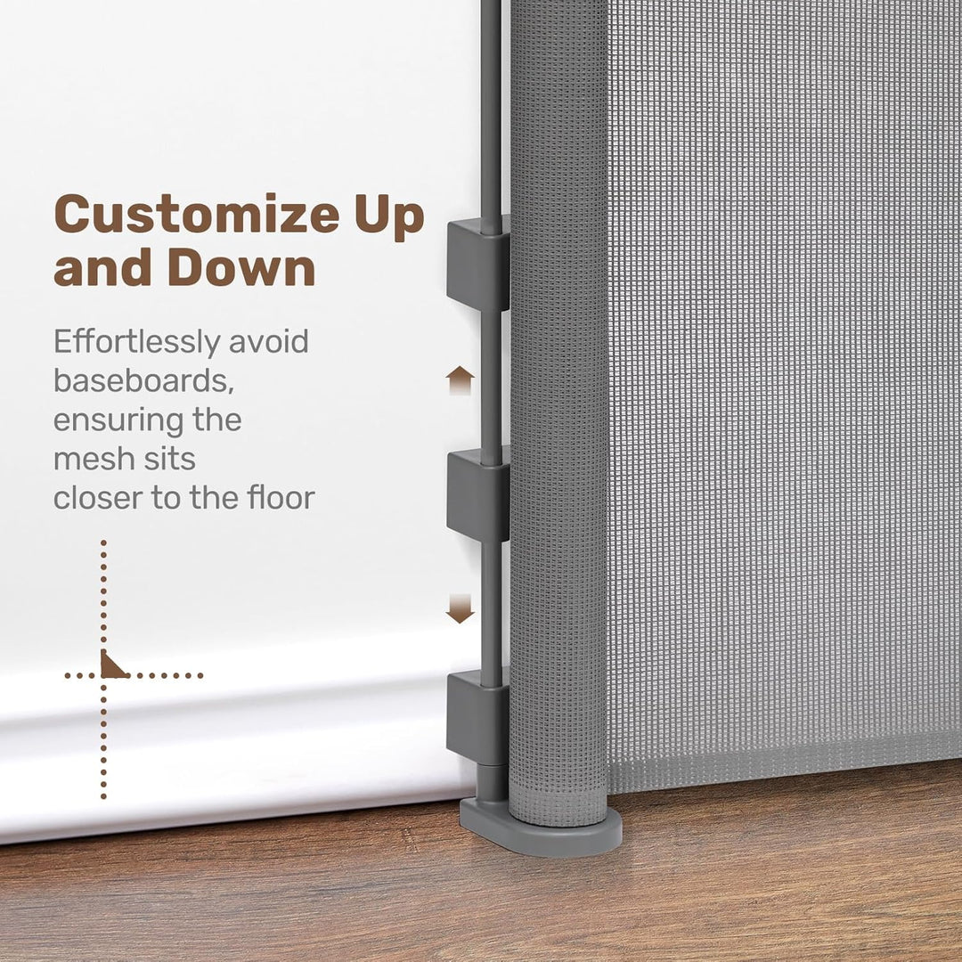 HollyHOME Treppenschutzgitter Ausziehbar 0-300cm,Türschutzgitter Extra Breit, Einhandbedienung, Sich