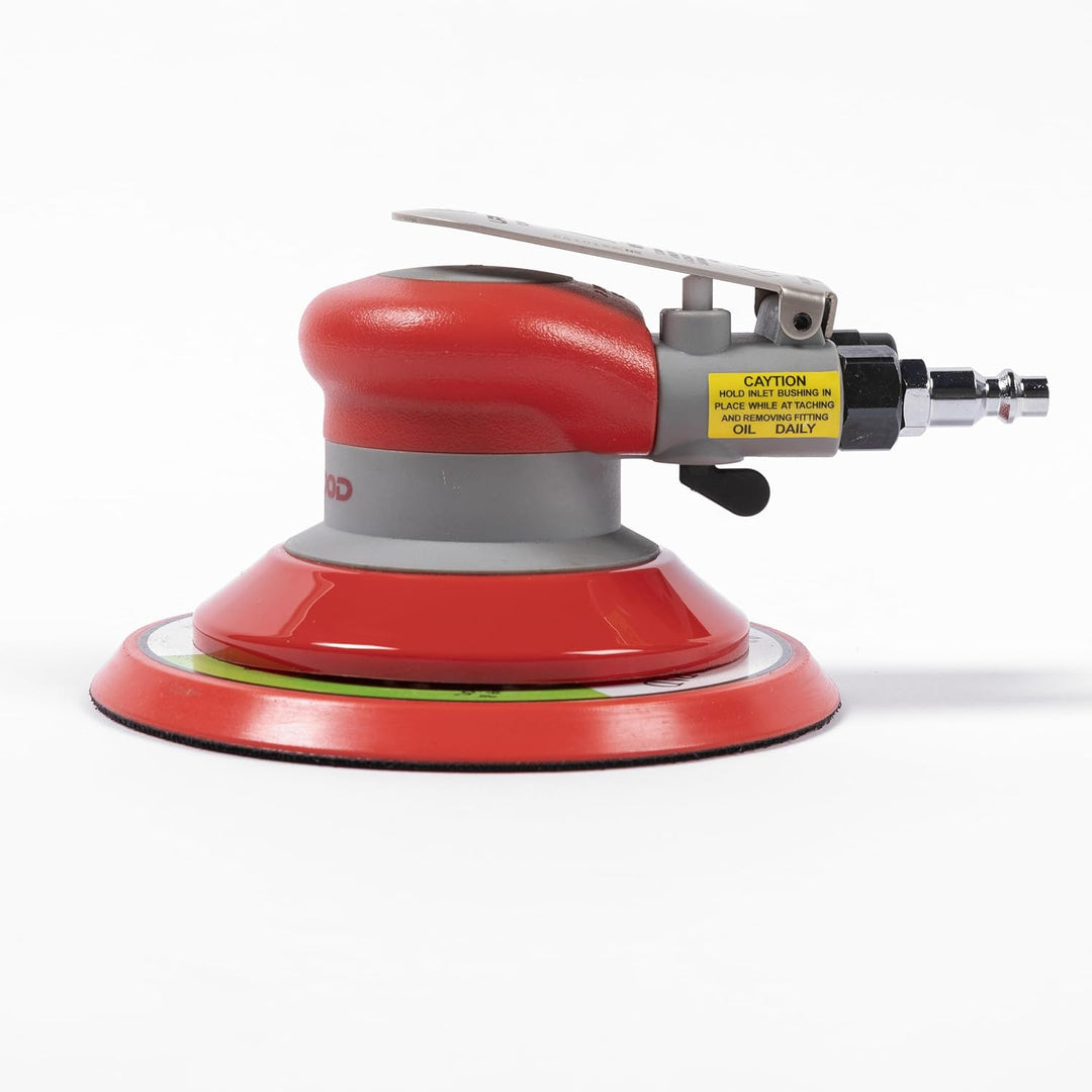 150mm Druckluft-Exzenterschleifer, 6 Zoll, leicht, ohne Absaugung, 3/16" Hub, 12.000 U/min, mit 10 g