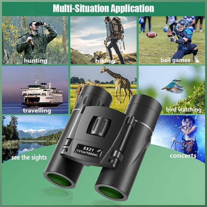 Leistungsstarkes Fernglas für Erwachsene - Kompaktes Fernglas 8x21 mit FMC Objektiv BAK4 Prisma, kle