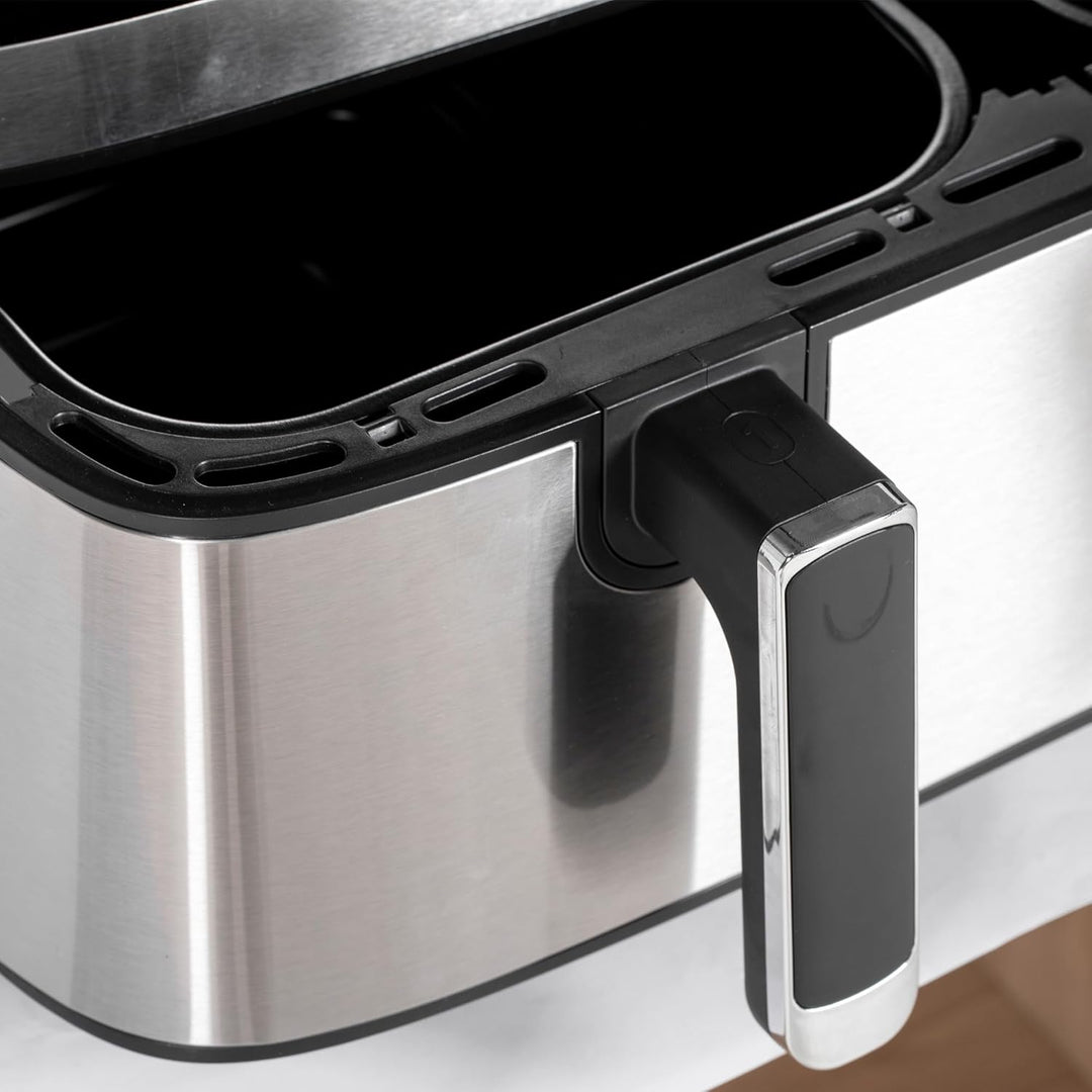 HOMCOM Dual Zone Heissluftfritteuse 8,5 L Airfryer 2700W mit 2 Fächer, 8 Programme, Antihaftbeschich