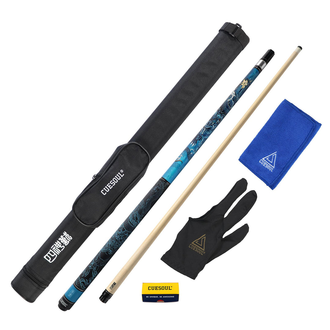 CUESOUL mythologische Symbole 58 Zoll 19oz Pool Cue Stick, 13mm TIPP xuanwu, xuanwu