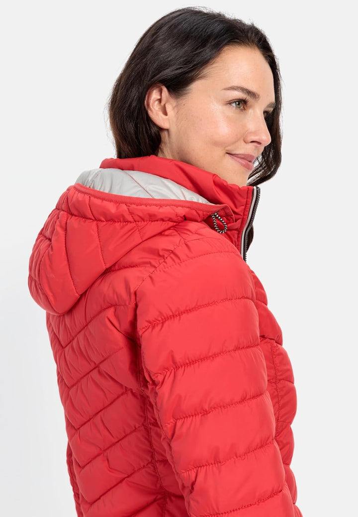 camel active Damen Steppjacke aus recyceltem Polyester, 34 Rot