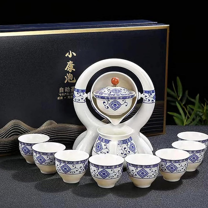 Hochwertige Chinesische Tee-Set-Geschenkbox, Rotierendes Kung Fu Tee-Set, Reines Handfeuern, Mit Rot