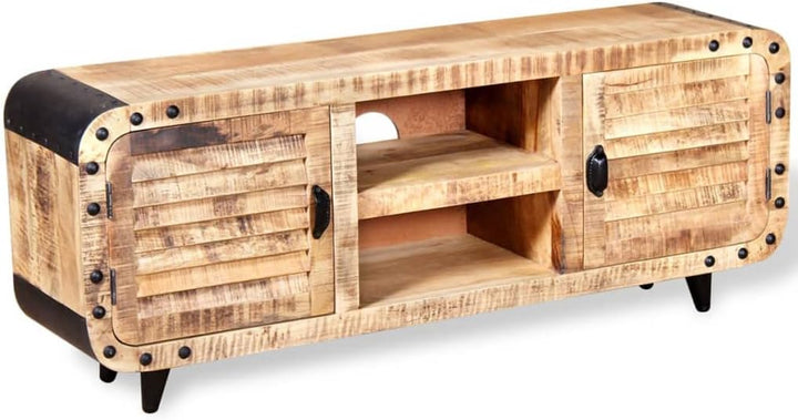 vidaXL TV-Schrank Fernsehtisch HiFi Lowboard Raues Mangoholz 120 x 30 x 50 cm