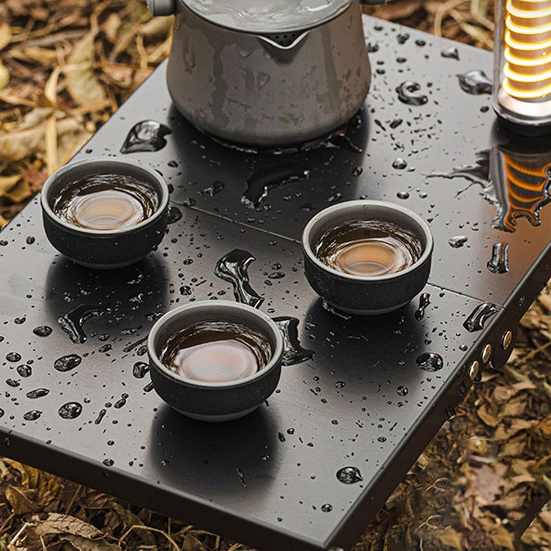 Klappertisch Edelstahl, tragbarer Mini -Strandtisch, kompakter Camping -Seitentisch für das Kochen i