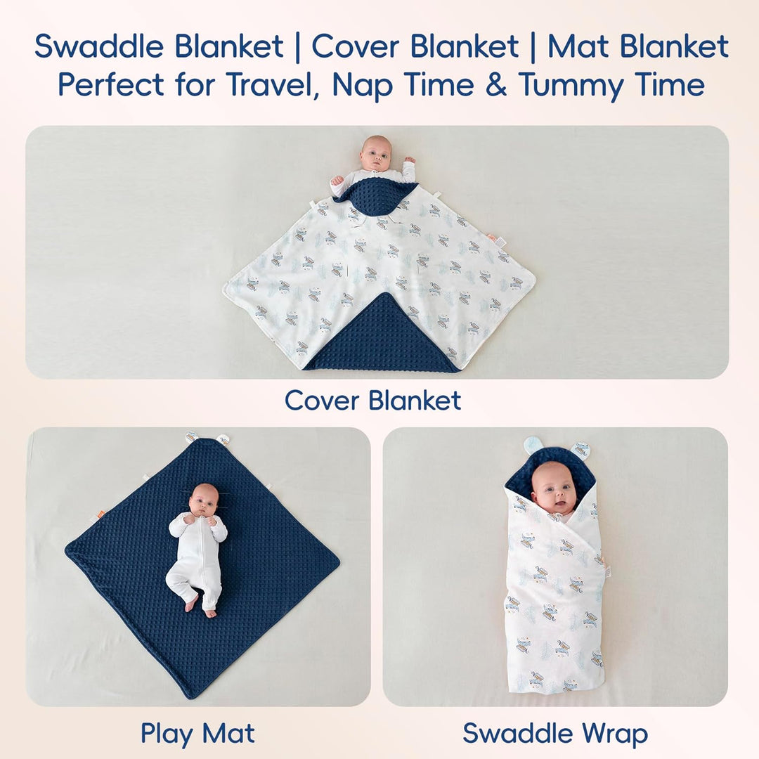 LAT Baby Einschlagdecke Babyschale, Decke Kinderwagen 90x90cm, Baumwolle Universal Babydecke Doppels