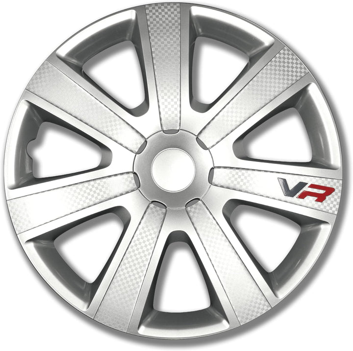 PETEX RB540215 Radzierblendenset VR Silber Grösse 15 Zoll Doppelt Lackiert ABS