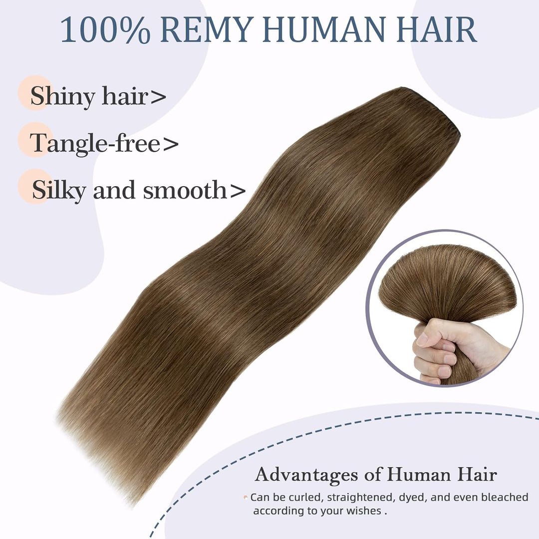 Clip in Extensions Echthaar Dick Haarteile Echthaar 1 Piece 5 Clips 7A Remy Hair Weich Natürlich Haa