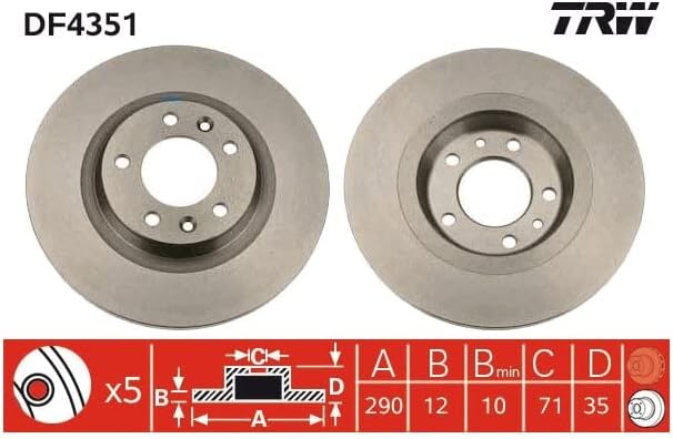 TRW Automotive AfterMarket DF4351 Bremsscheibe - (Paar)