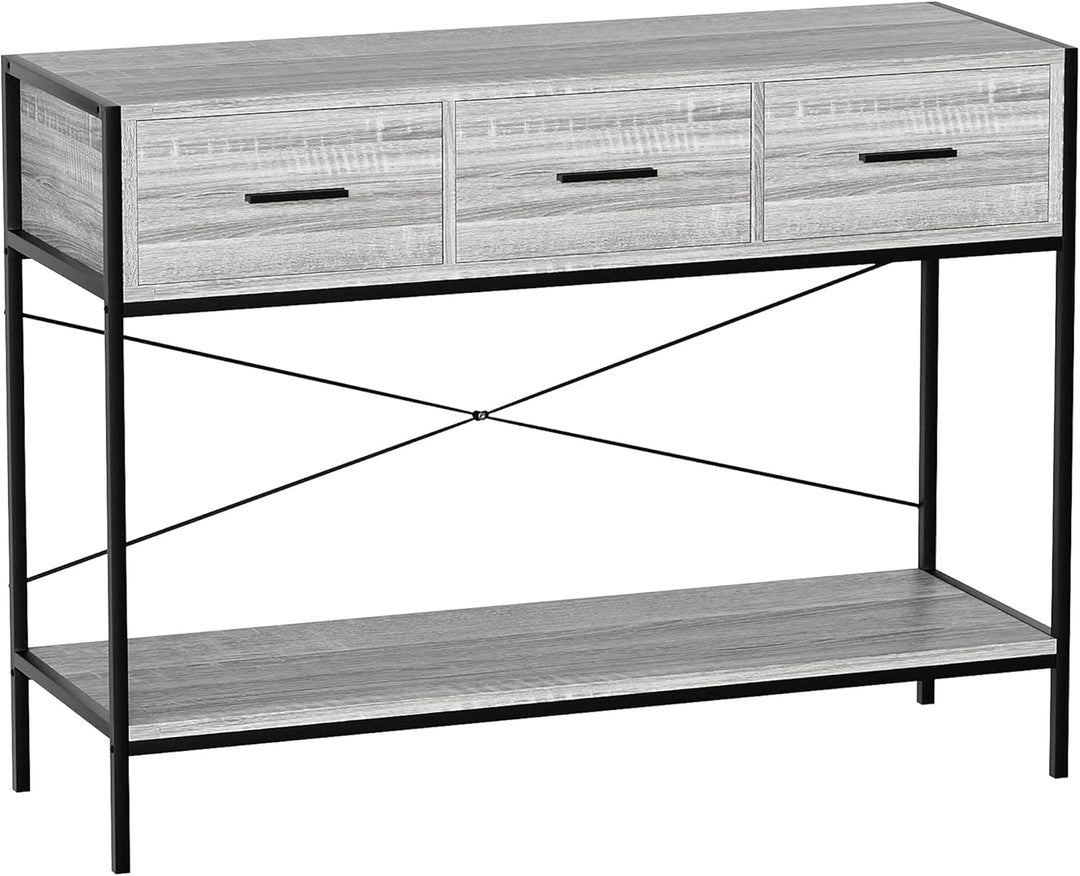 Vida Designs Brooklyn Konsolentische, Holzwerkstoff, Grau, 3 Drawer Grau 3 Drawer, Grau 3 Drawer