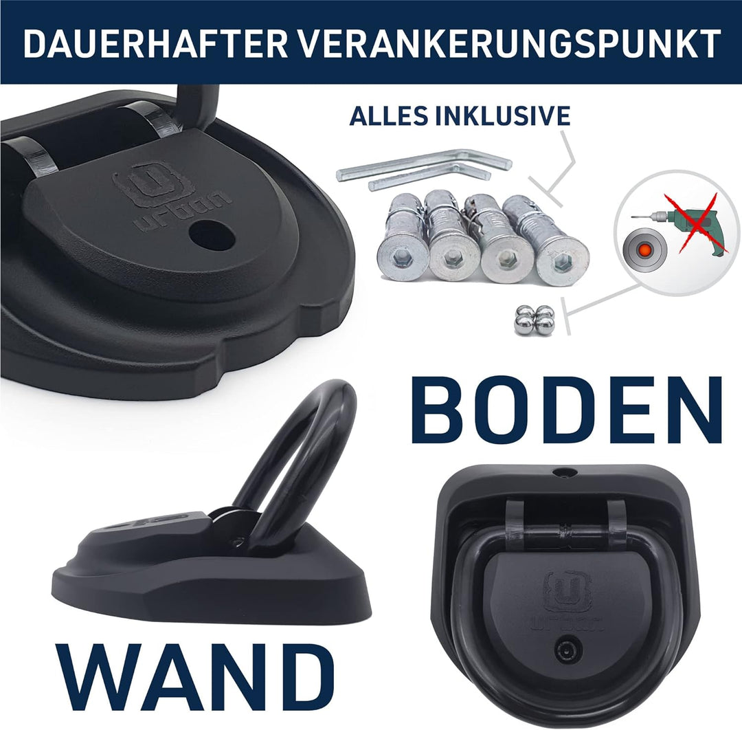 urban UR55 Bodenanker Höchster Sicherheit, Gründlich Getestet, Speziell Gehärteter Stahl Schwenkschä