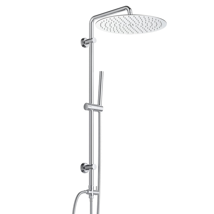 Görbach Edelstahl Duschsystem ohne Armatur, Chrom Regendusche Duschset mit Wandhalterung, Duschkopf
