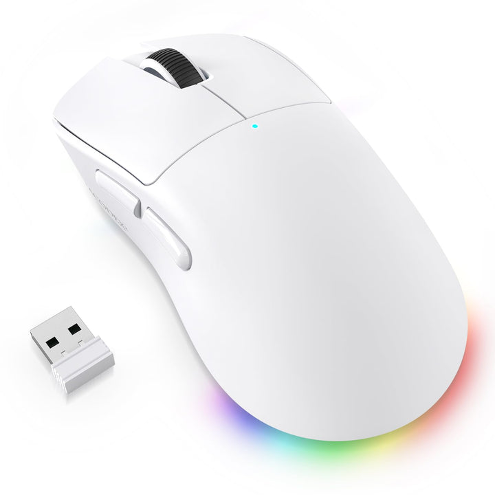 A.JAZZ NJ08 Tri-Mode Kabellose Gaming Maus, 1000Hz 70g Leicht, PC Mouse Mittel-Gross Ergonomisch, 12