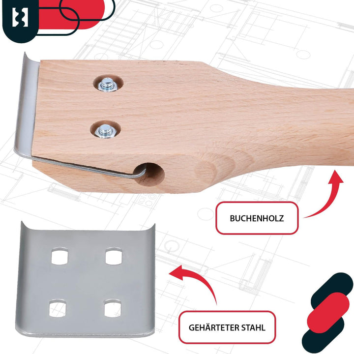 KOTARBAU® Ziehklingenschaber 60 mm mit Holzgriff für Tischlerarbeiten Entfernen von Lacken, 60 mm