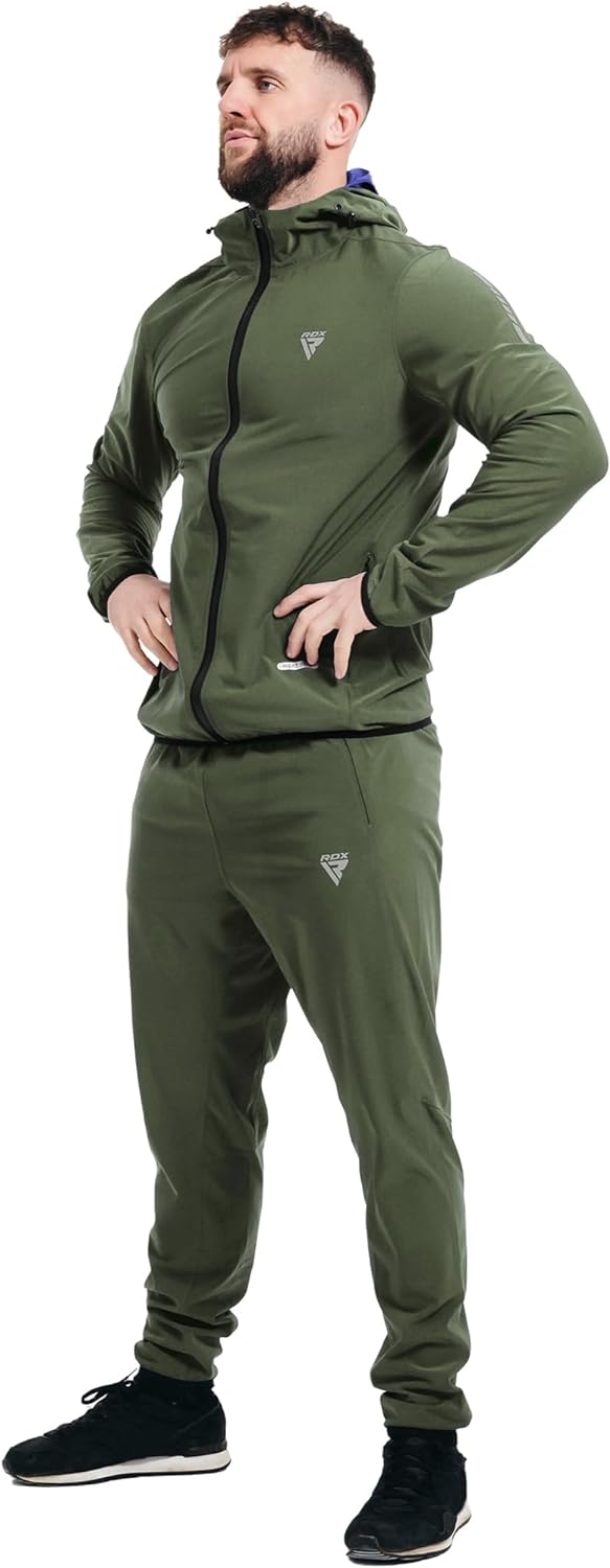 RDX Schwitzanzug Zum Abnehmen, Saunaanzug REACH Konform, Kapuzen Anzug Sauna Suit Sweatanzug Sportan