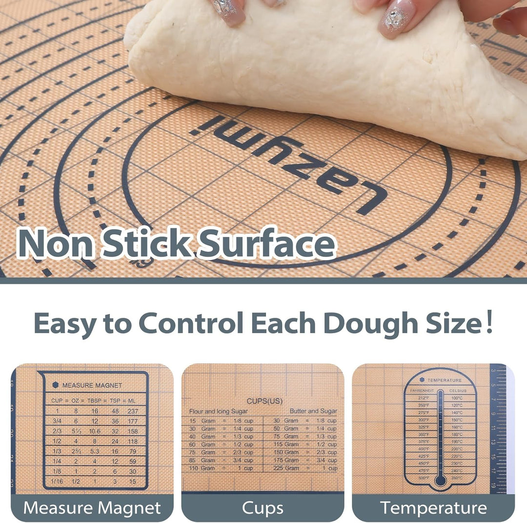 Lazymi Dick Backunterlage Silikon Gross 91 x 61 cm, Antihaft Backmatte rutschfeste Teigmatte Ausroll