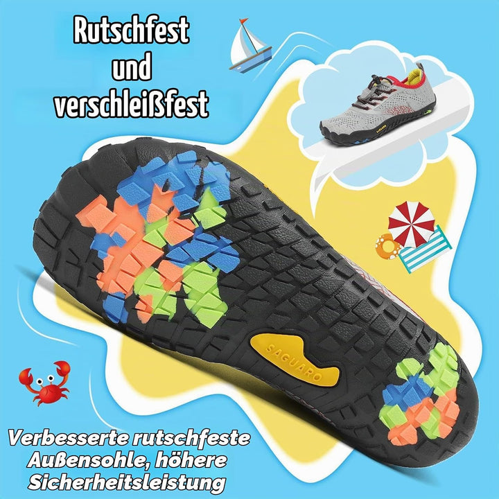 SAGUARO Kinder Barfussschuhe Schnell Trocknend Badeschuhe,24-36 EU 26 EU Grau, 26 EU Grau
