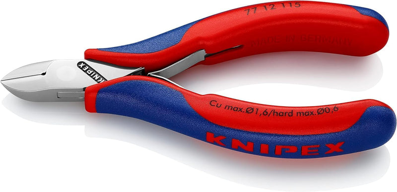 Knipex Elektronik-Seitenschneider mit Mehrkomponenten-Hüllen 115 mm 77 12 115 runder Kopf, mit Facet