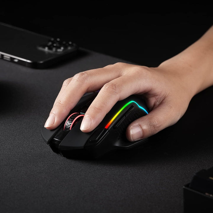 Redragon M810 Pro Kabellose Gaming-Maus, 10000 DPI Kabelgebundene/Kabellose Maus mit Schnellfeuertas