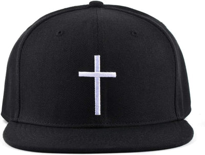 Bexxwell Snapback Cap schwarz mit Kreuz (optimale Passform, Kappe, Black, Cross, Unisex)
