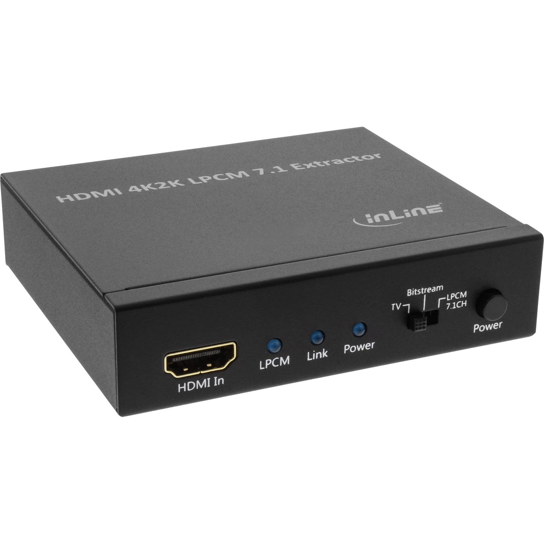 InLine 65007K Extraktor/Signaltrenner, Eingang 4K2K HDMI zu Ausgang + 7.1 Kanal Stereo Audio + Tosli