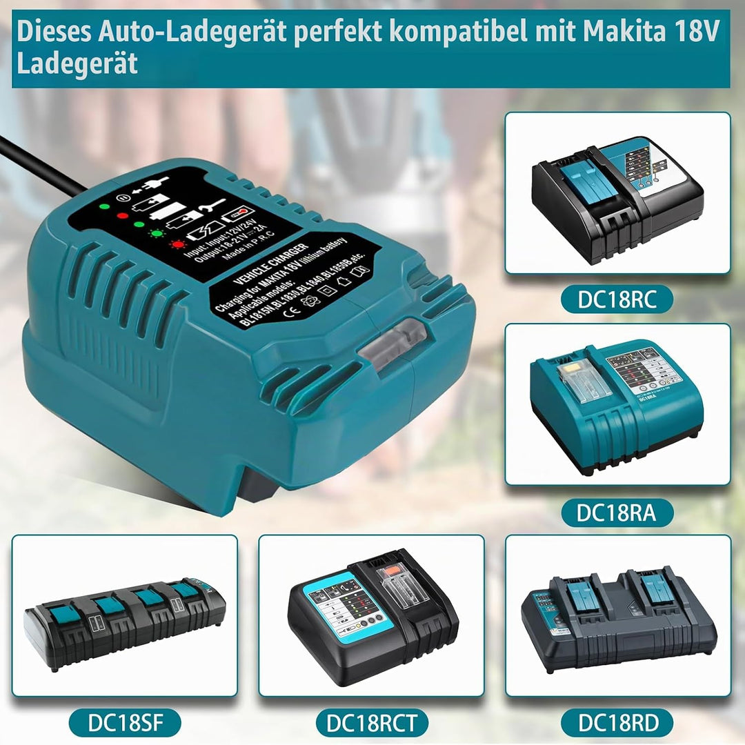 Mini Auto ladegerät für Makita 18V Akku, tragbares Schnellladegerät für das Auto, 1/4 Grösse des DC1