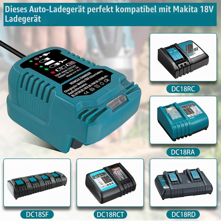 Mini Auto ladegerät für Makita 18V Akku, tragbares Schnellladegerät für das Auto, 1/4 Grösse des DC1