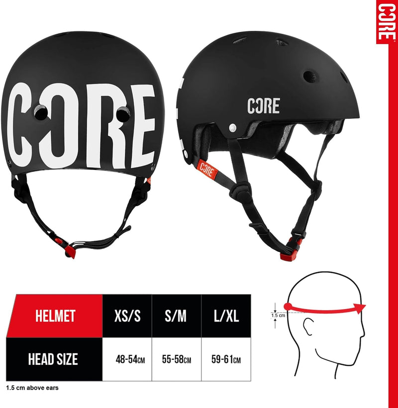 Core Protection Basic Skate/BMX/Bike/Scooter-Helm S Schwarz, S Schwarz