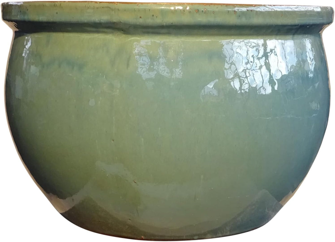 TucanoHamburg Blumentopf, Modell Bamboo in Jade, grün/blau 50x32cm, frostfest