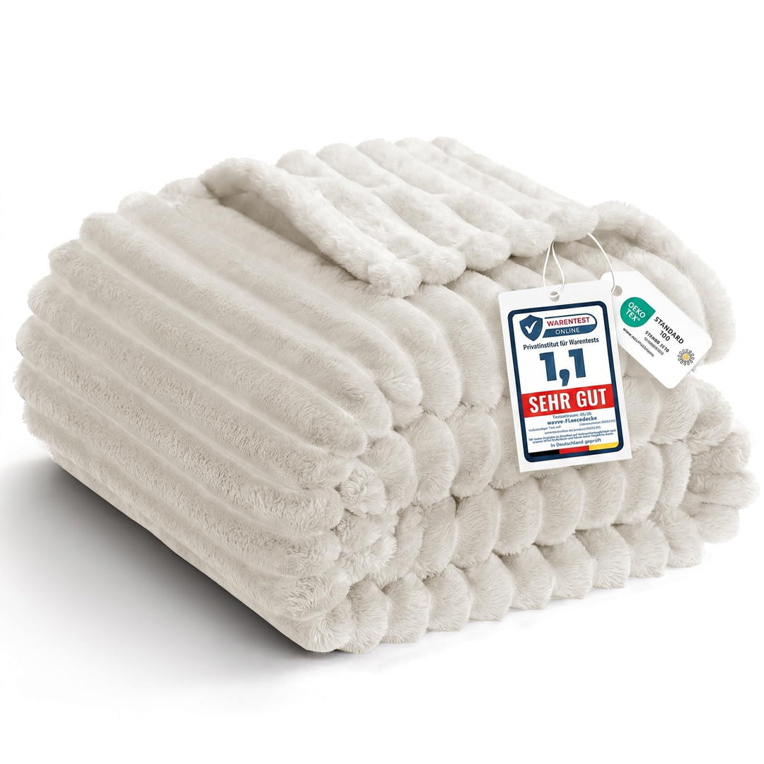 WAVVE Kuscheldecke Flauschig Decke - 150x200cm - Grau - Weiche Flanell Fleecedecke, Sofadecke & Couc