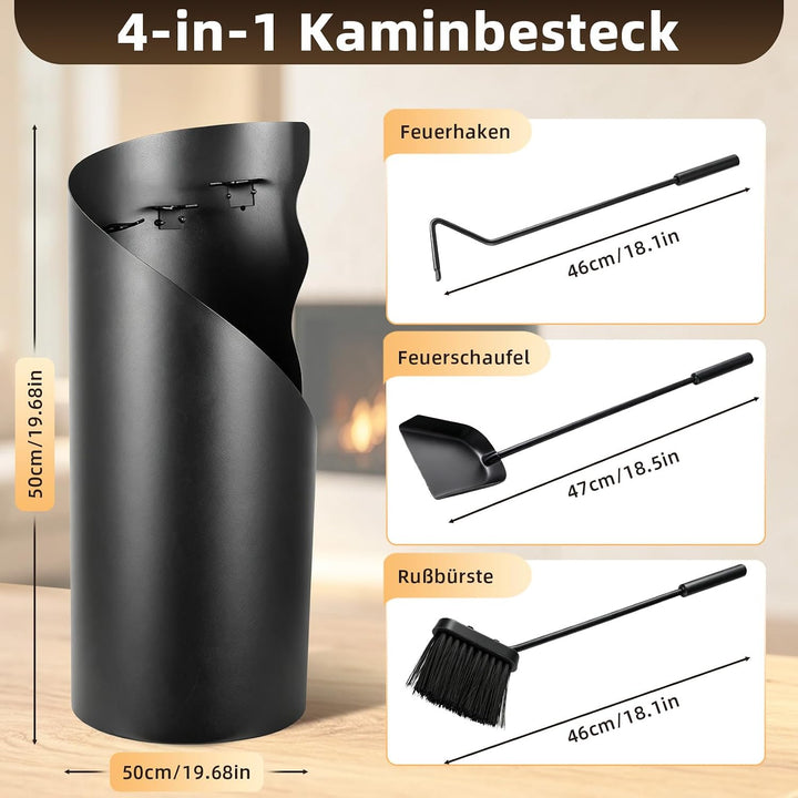 Kaminbesteck 4-TLG.Modernes Ofenbesteck Set