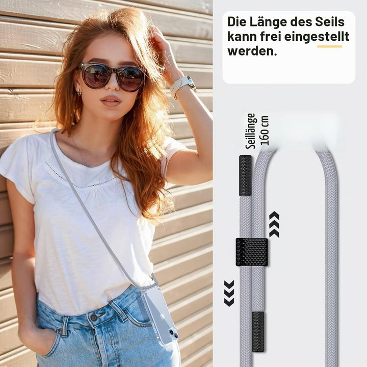 GOODVISH Handykette für iPhone 15 Hülle mit Band | Kameraschutz und Bildschirmschutz | | Necklace Ha