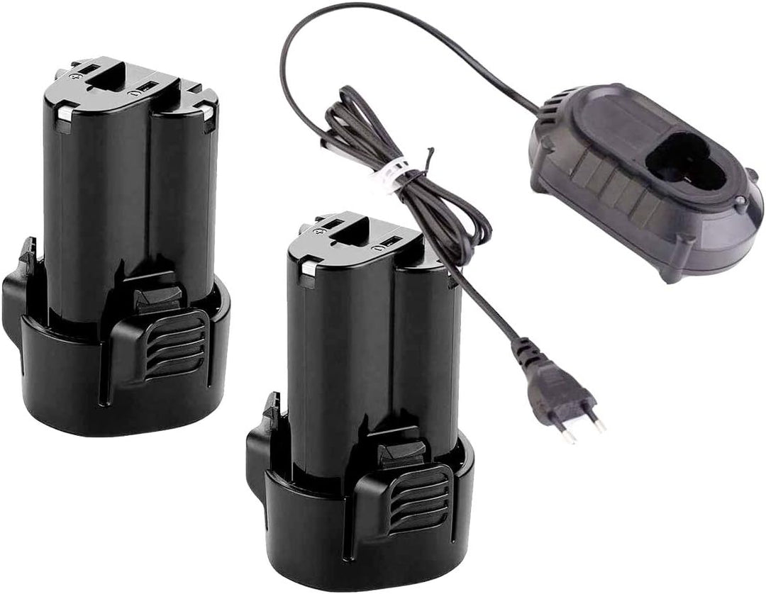 FengWings BL1013 10.8V 1.5Ah Ersetzen 2PCS Akku mit Ladegerät Kompatibel mit Für Makita Akku BMR102