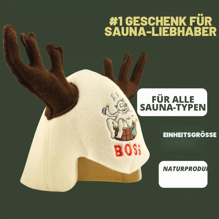 Saunahut für Damen und Herren aus Filz - Moose – Grau Saunahut für Herren und Damen aus 100Prozent N