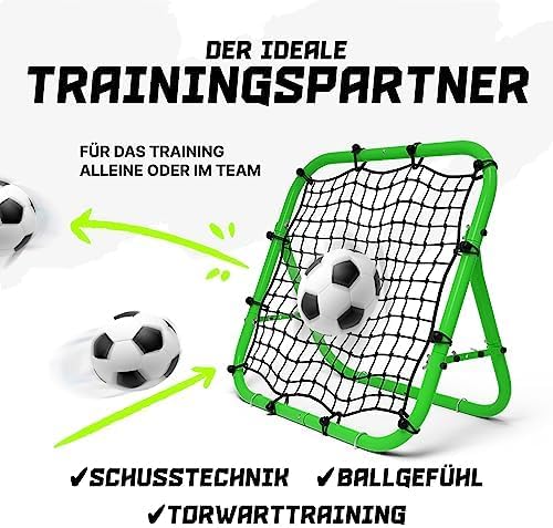 BENTSON Rebounder für Fussball Kinder und Profis I Inkl. Ersatznetz I Robuster Rahmen I Auch für Han