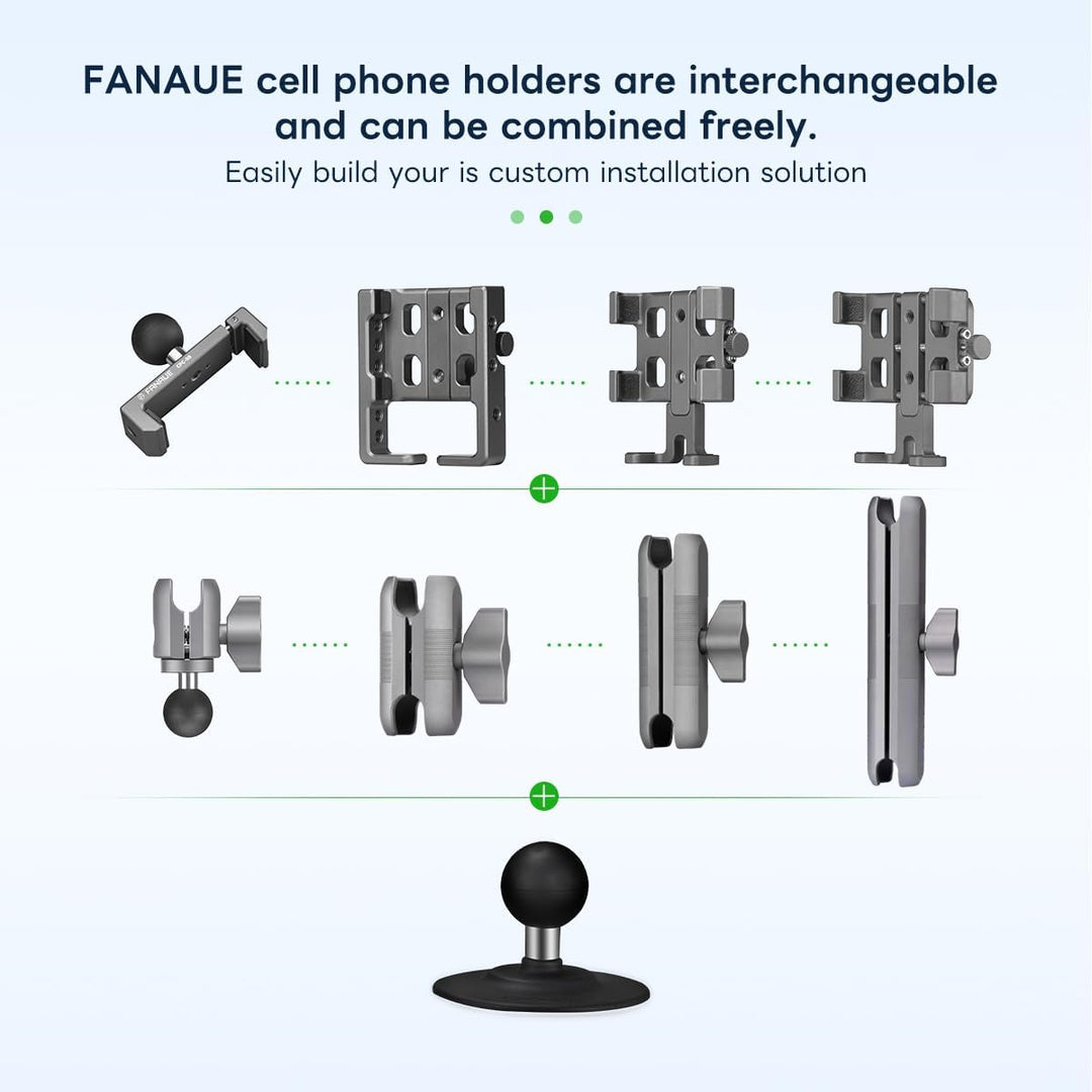FANAUE 1 Zoll Kugelkopf Magnetständer Halterung Kompatibel mit RAM Mount B Grösse Doppelsockelarm, 1