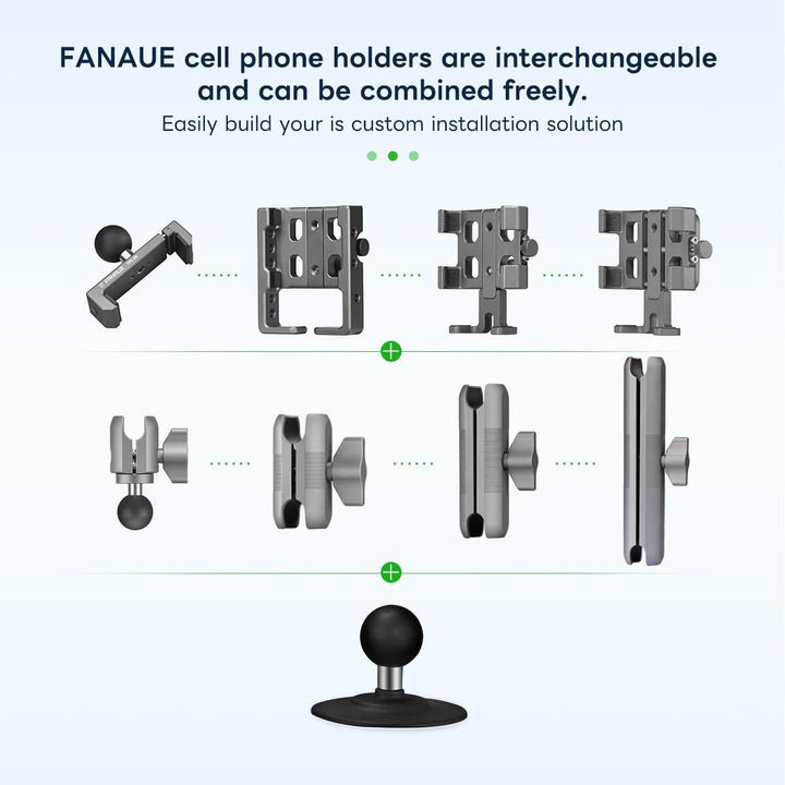 FANAUE 1 Zoll Kugelkopf Magnetständer Halterung Kompatibel mit RAM Mount B Grösse Doppelsockelarm, 1