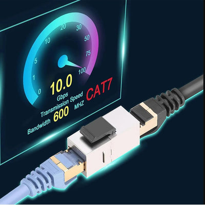 10 Stück Cat7 Keystone Jack Inline Kupplung Sheilded RJ45 8P8C Stecker Cat7/Cat6A bis zu 10 Gbit/s f