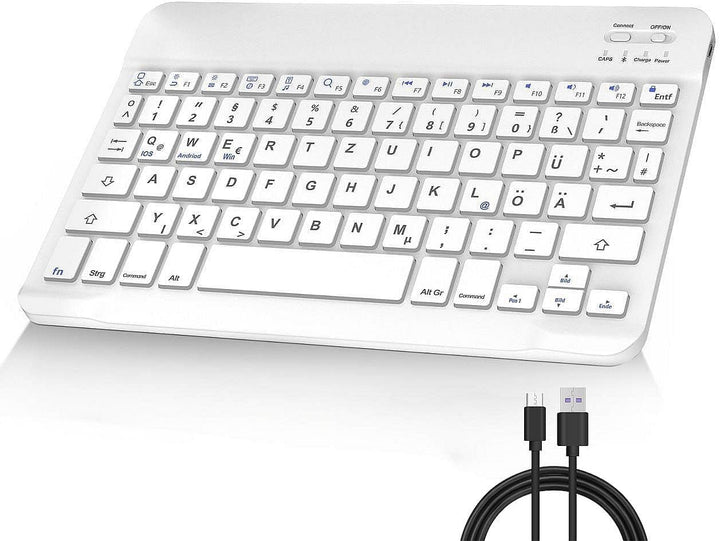 Deutsche Bluetooth QWERTZ Tastatur für iPad 10/10.2, Air 11/13, Samsung Galaxy Tab, Xiaomi Pad, Leno