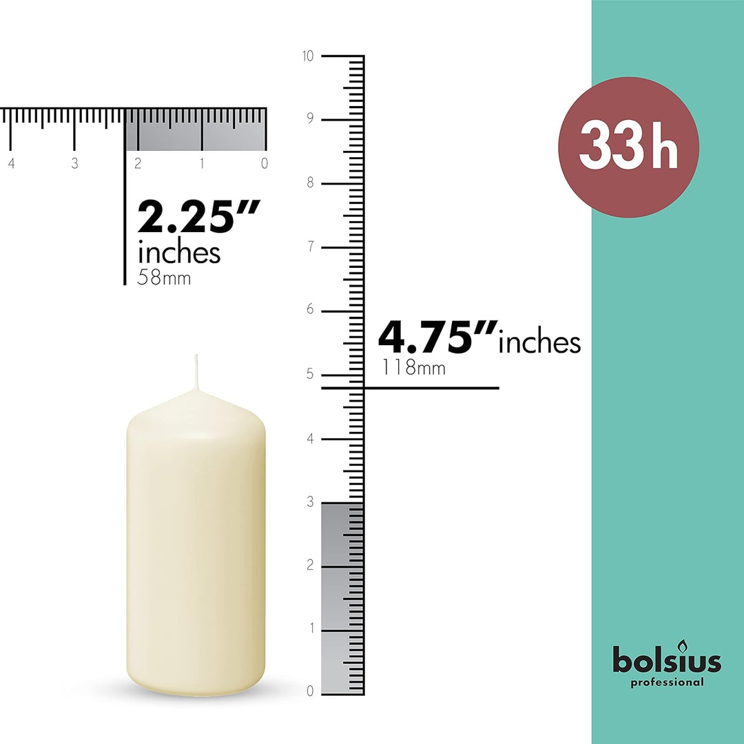 Bolsius basische Kerzen zur deko, Wachs, Elfenbein, dimensione Cero singolo: h 11.8 cm Ø5.8cm