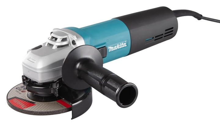 Makita 9565CR Winkelschleifer 125 mm, 1.400 W, Schwarz, Cyan, Silber mit Konstantelektronik, mit Kon