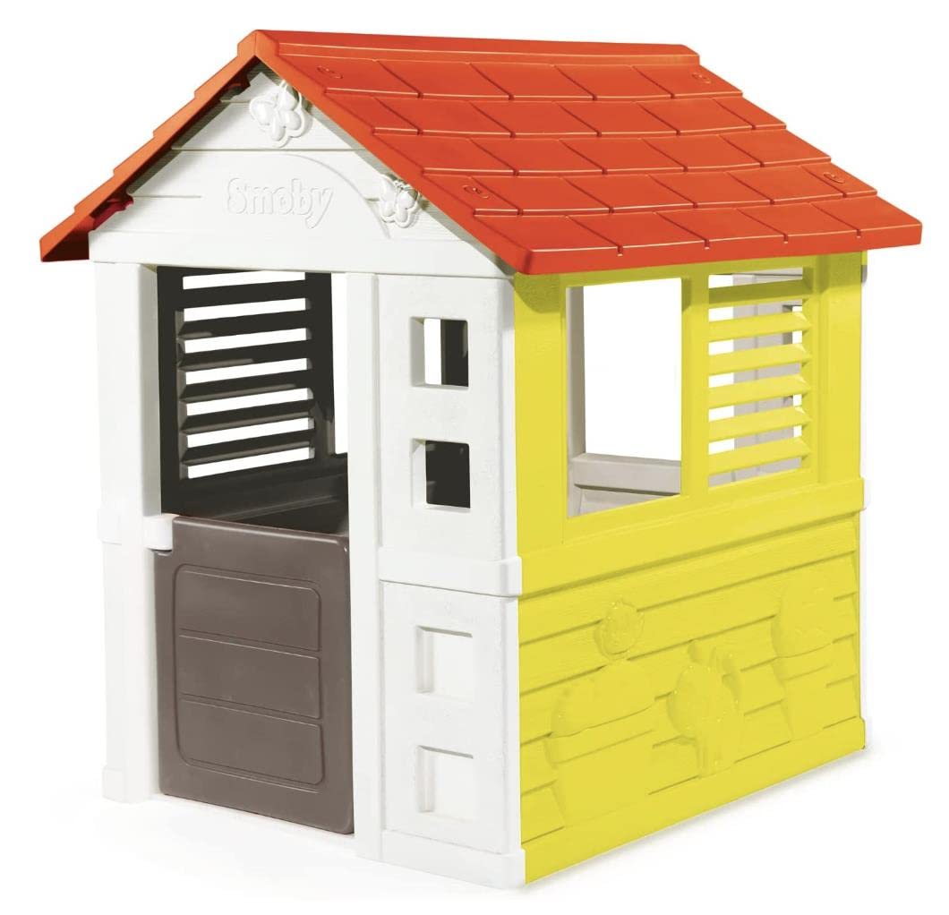 Smoby – Lovely Haus - Spielhaus für Kinder für drinnen und draussen, mit kleiner Eingangstür und Fen