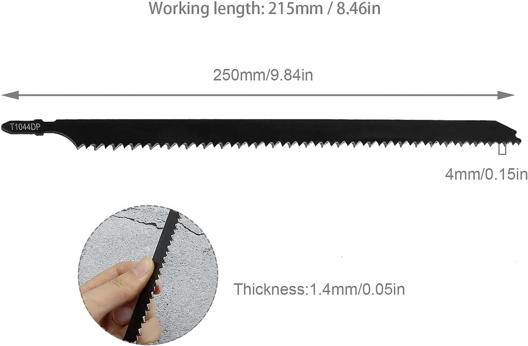 EMSea Stichsägeblätter T1044D T-Schaft Stichsägeblatt 250mm 6 TPI-Zahnprofil 5 Stück