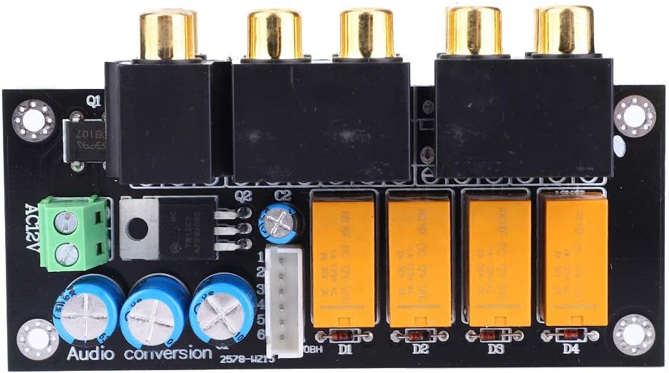 Oumefar Audio Selector Audiosignal-Auswahlkarte 4-Wege-Audioeingang Umschalten der Eingangsplatine A