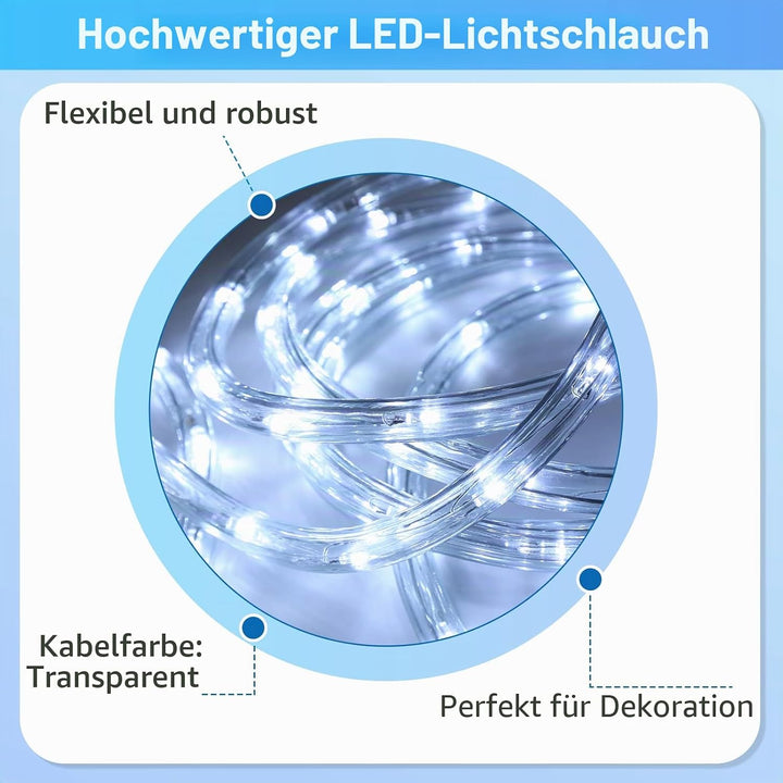 Sonnewelt 10M LED Lichterschlauch Aussen, 240 LEDs Wasserfest LED Schlauch für Ausse, LED Lichtersch