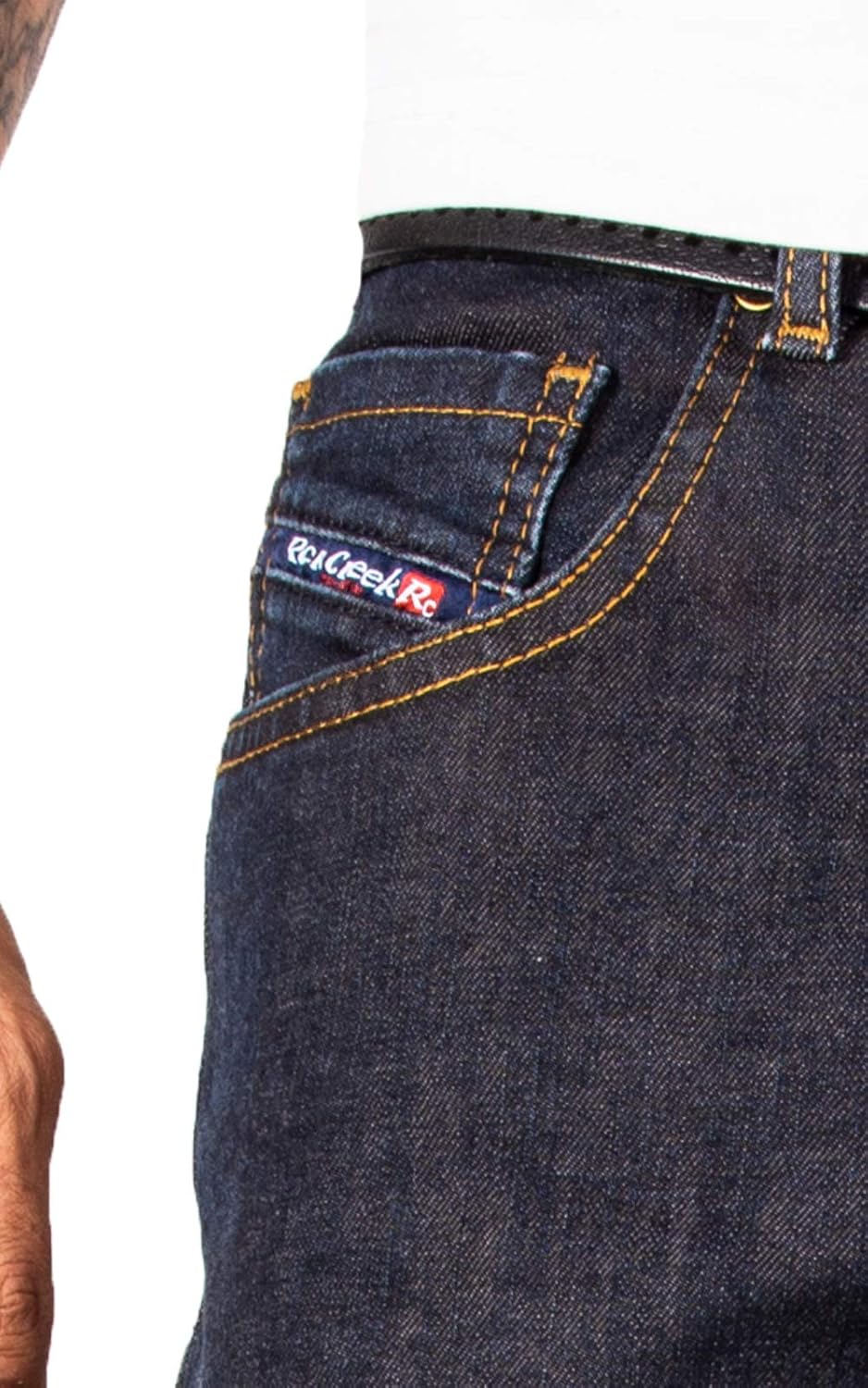 Rock Creek Herren Jeans Hose Denim Blau Straight-Cut Gerades Bein RC-2091 29W / 32L Dunkelblau - Rc-